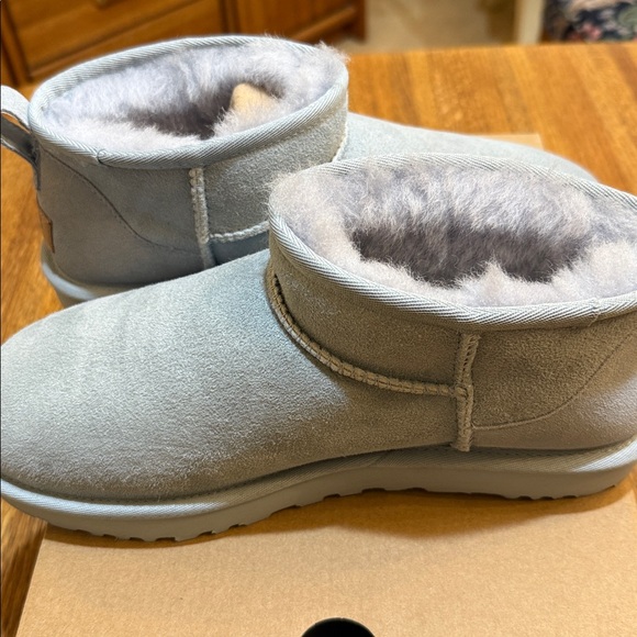 NWT UGG Light Blue Gray Ultra-mini Suade boots - Picture 2 of 9
